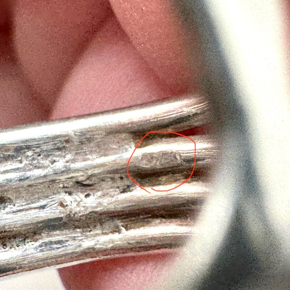 Sterling Silver Abstract Geometric Ring Split Band Overlap Loop Design Size 8 - Picture 8 of 10
